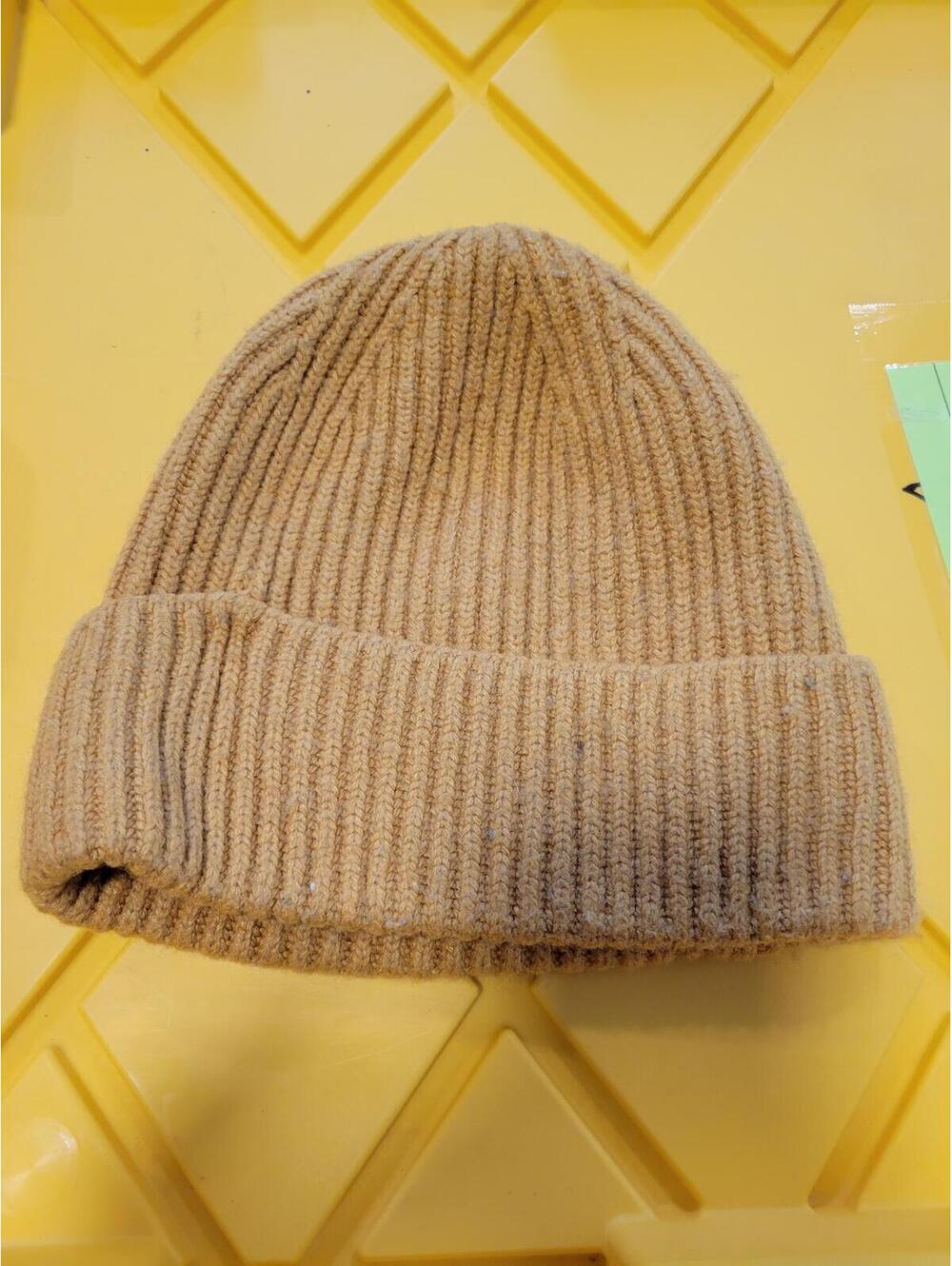 H&M One Size Mustard Yellow Ribbed Knit Beanie Hat